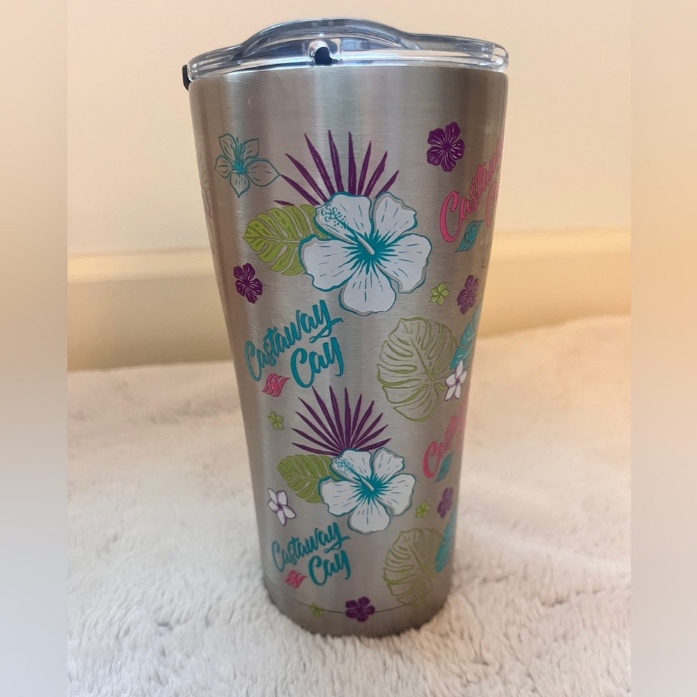 Tervis Disney Cruise Castaway Cay Tropical Stainless Steel Tumbler w/Lid 20 oz